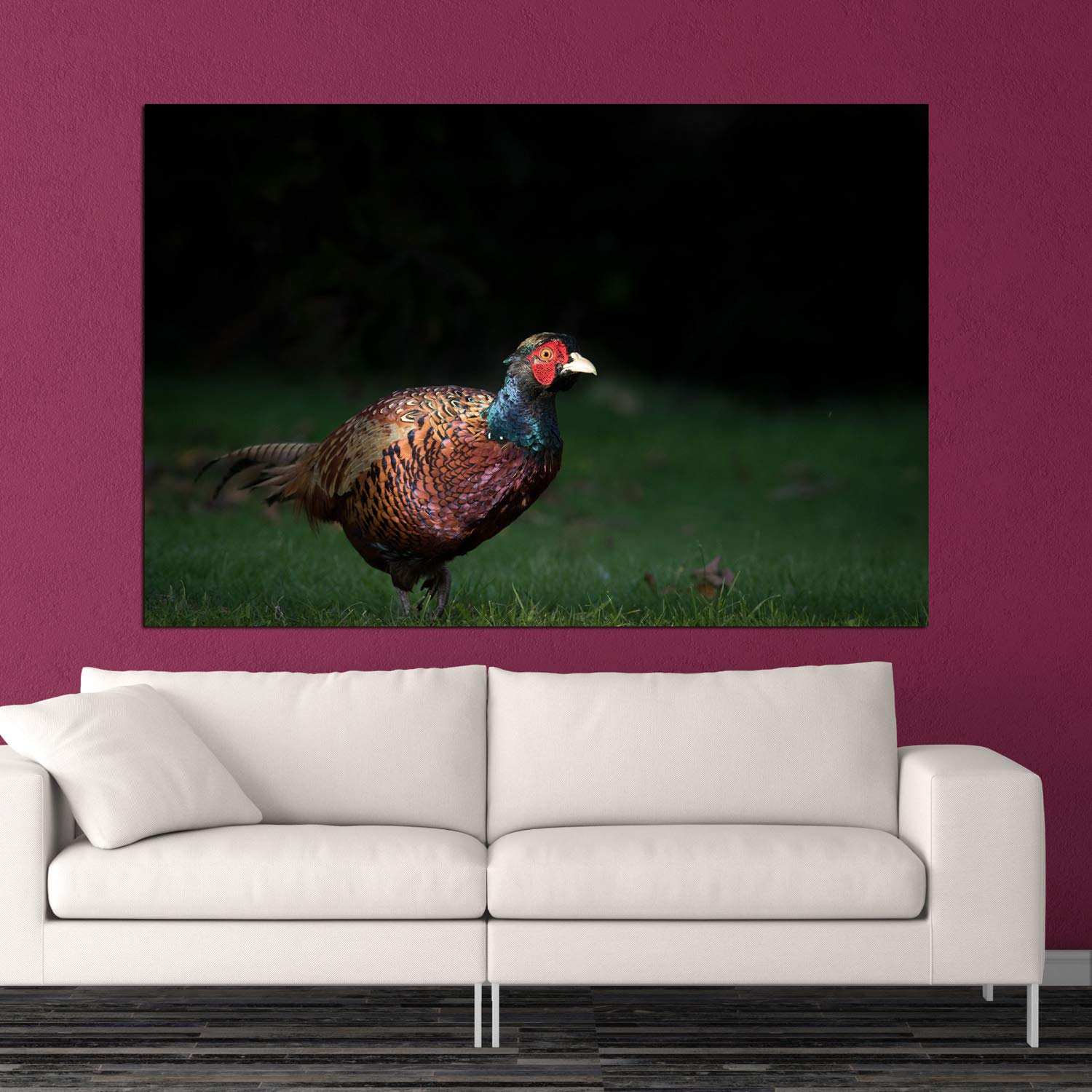 inep-b083y5zhfy-pheasant-tastic-unframed-canvas-wall-art-showing-a-vibrant-pheasant-perched-on-earthy-matte-background.jpeg